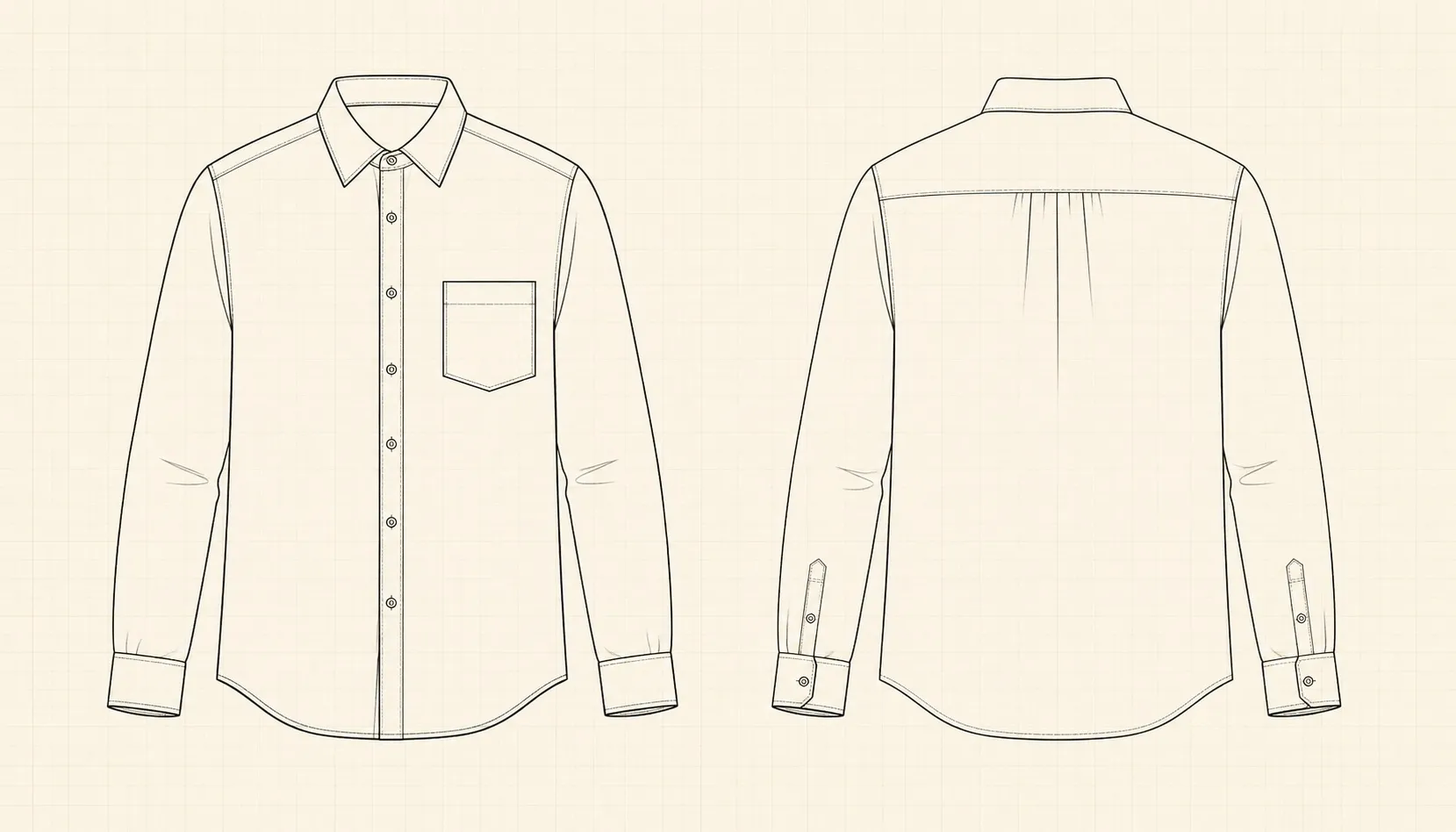 Aperçu du patron de couture De Fil en Épingles : chemise homme confirmé avec col, pied de col et poignets